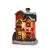 Scène de Noël Maisons de construction Maison avec lumière LED chaude Cadeau Ornamnet de Noël à piles