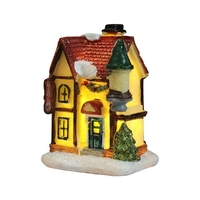 Scène de Noël Maisons de construction Maison avec lumière LED chaude Cadeau Ornamnet de Noël à piles