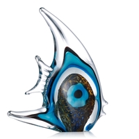 Sculpture Bleu Stripe Tropical Fish Tooarts verre Décoration Glass Fish