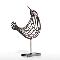 Sculpture de fil de fer Oiseau Tooarts Métal Décoration créative Sculpture Oiseau