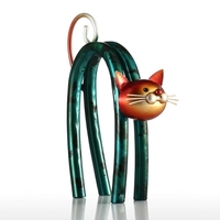 Sculpture Fer Spring Petit Chat Tooarts Métal Sculpture Résumé Sculpture Sculpture moderne Décoration Ornement de cadeau