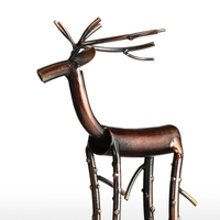 Sculpture Noir jambes longues Moose Tooarts Fer Sculpture Accueil Décoration Artisanat Métal animal