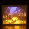 Sculpture sur papier 3D veilleuse LED Papercut boîte à lumière Sculptures cadre cadeau lampe de bureau décorative