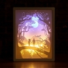 Sculpture sur papier 3D veilleuse LED Papercut boîte à lumière Sculptures cadre cadeau lampe de bureau décorative