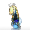 Sculpture Tooarts Bleu fantastique Cheval verre Home Decor animal Ornement Cadeau Artisanat Décoration