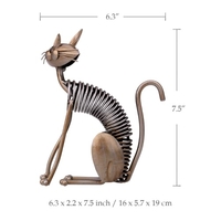 Sculpture Tooarts Métal Fer Art Cat Spring Cat Artisanat Artisanat Décoration Meubles Ornements