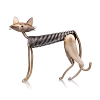 Sculpture Tooarts Métal Fer station Spring Art Cat Cat Artisanat Artisanat Décoration Meubles Ornements