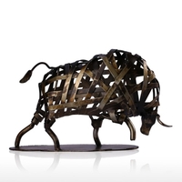 Sculpture TOOARTS Métal Fer tressées Cattle Accueil ameublement articles artisanaux