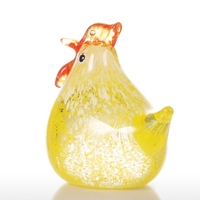 Sculpture Tooarts Petit Verre Poulet Home Decor Modern Glass Art moderne Sculpture Ornement Cadeau animal Artisanat Décoration