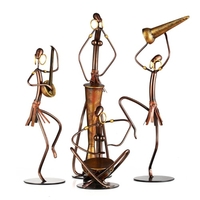 Sculpture Tribe Druming Man Tooarts Fer Sculpture Accueil Décoration Artisanat Métal animal
