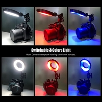 Sea Frogs SL-108 Portable Etanche LED Caméra Vidéo Anneau Lumière Flash Lumière Lampe Remplissez-la Luminosité Réglable Température De Couleur 7500K Max. Profondeur de plongée 40 mètres pour appareils photo Boîtier étanche avec interface filet