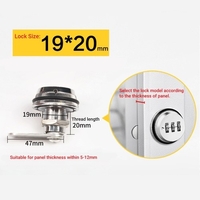 Serrure à came à combinaison XT20 en alliage de zinc avec mot de passe,  serrure codée,  serrures de sécurité,  serrure à languette rotative à 3 chiffres pour la sécurité de la boîte de placard de tiroir d