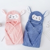 Serviette de bain à capuche doux corail en laine polaire gant de toilette douche bébé Serviettes de bain à capuchon absorbant l