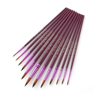 Set de 12 pinceaux à pointe ronde professionnelle