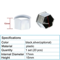 Set de 20pcs Nut roue universelle 17mm voiture en plastique Covers Caps Bolt