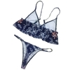 Sexy Femmes Brésilien Bikini Ensemble Ruffle Maillot De Bain Fleur Imprimer Maillots De Bain Plage Porter Deux Pièces Maillot De Bain Rouge / Bleu / Kaki