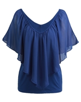 Sexy Women Blouse V Neck Robe épaule froide T-shirt sans manches sans manches Vest Tank Summer Casual Tops