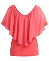 Sexy Women Blouse V Neck Robe épaule froide T-shirt sans manches sans manches Vest Tank Summer Casual Tops