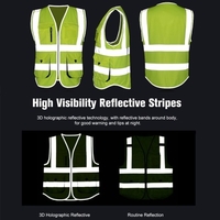 SFVest Gilet de sécurité réfléchissant Gilet réfléchissant Multi poches Vêtements de travail Sécurité Vêtements de travail Jour Nuit Moto Vélo Avertissement Sécurité Gilet