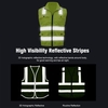 SFVest Gilet de sécurité réfléchissant Gilet réfléchissant Multi poches Vêtements de travail Sécurité Vêtements de travail Jour Nuit Moto Vélo Avertissement Sécurité Gilet