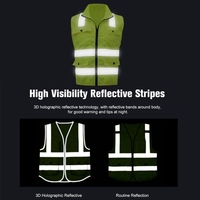 SFVest Gilet de sécurité réfléchissant Gilet réfléchissant Multi poches Vêtements de travail Sécurité Vêtements de travail Jour Nuit Moto Vélo Avertissement Sécurité Gilet