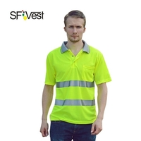 SFVest T-shirt réfléchissant de sécurité T-shirt à manches courtes à haute visibilité et visible Pochette réfléchissante argentée
