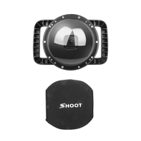 SHOOT XTGP559 Caméra Double Poignée Port Dôme Étui Étanche Étui De Protection Pour Caméra 45m Étanche 180° Grand Angle Remplacement pour GoPro Hero 9 Noir
