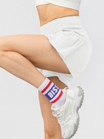 Short de course 2-en-1 pour femme avec poches Short de sport