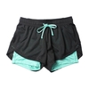 Short de sport 2 en 1 respirant à séchage rapide élastique taille haute avec cordon de course Short de yoga