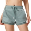 Shorts de sport pour femmes à séchage rapide avec poches à taille élastique en maille taille haute Fitness Gym entraînement Yoga pantalon court
