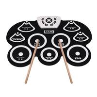 Silicone Portable pliable numérique USB Midi Kit Tapis batterie électronique de Roll-up avec bâton et pédale