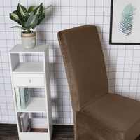 Silver Fox Solid Color Couverture de chaise Stretch Chair Protector Non-slip Amovible Lavable pour Dining Chair Hôtel 4pcs Profonde Chameau