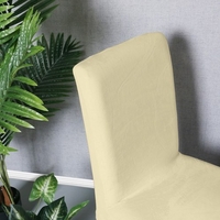Silver Fox Solide Couleur Couverture De Chaise Stretch Chaise Protecteur Non-dérapant Amovible Lavable pour Dining Chair Hôtel 4pcs Beige Profond