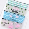 Simple belle étui à crayons flamant rose étudiant fermeture éclair grande capacité sac de papeterie mignon école bureau crayon pochette cadeau