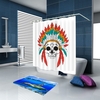Simulation 3D Ethnique Style Caractère Feuilles Imperméable Rideau de Douche Rideaux de Toilette de Salle de Bains avec Crochets