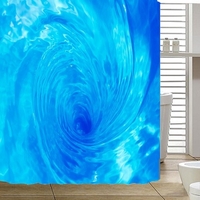Simulation 3D Seaview paysage naturel rideau de douche imperméable rideaux de salle de bains WC avec crochets