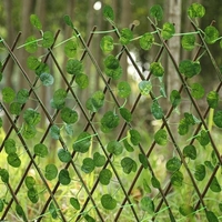 Simulation Fence Telescopic Fence Outdoor Garden Fence Wall Decorative Blocking Plants (Crabapple leaves)
