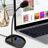 SK-30 Microphone de bureau USB avec bouton de sourdine Réglage du volume Condenseur Plug & Play pour ordinateur portable PC 360 Conception de col de cygne pour l