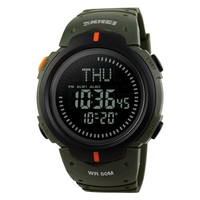 SKMEI 1231 Montre multifonction numérique 50M pour hommes avec sports imperméables
