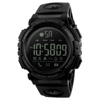 SKMEI 1303 Smart Watch Analogique Podomètre Numérique Calorie Fitness Tracker Montre De Mode Casual Sports Montre-Bracelet 5ATM Étanche Rétro-Éclairage BT Multifonctionnel Hommes Montres pour Android et IOS