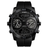 SKMEI 1355 Hommes Quartz 3 Temps Chrono Montres Compte à Rebours Analogique Affichage Numérique Montre-Bracelet 5ATM Imperméable À L