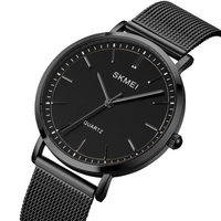 SKMEI 1664 Quartz hommes montre minimaliste élégant mince montre-bracelet 30M étanche montre analogique avec bande de maille en acier inoxydable pour hommes
