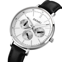 SKMEI 1665 Quartz Femmes Montre Multifonction Élégant Élégant Montre-Bracelet Casual Business Dames Bracelet Avec Bracelet En Cuir/30M Étanche Heure/Semaine/Date/24 Heures Affichage
