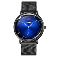 SKMEI 9245 Montre habillée pour hommes élégant avec grand affichage de la Phase de lune Montre-bracelet à quartz analogique minimaliste Montre décontractée d