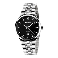 SKMEI Couple Montre Quartz Montre-Bracelet pour Hommes Femmes Calendrier Affichage Pointeur Lumineux 3ATM Résistant À L
