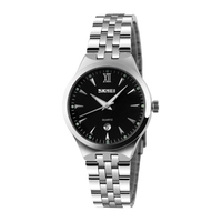 SKMEI Couple Montre Quartz Montre-Bracelet pour Hommes Femmes Calendrier Affichage Pointeur Lumineux 3ATM Résistant À L