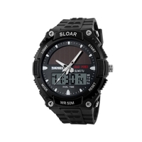 SKMEI Fashion Solar Power Dual Time Montre de sport militaire de bracelet étanche pour hommes et femmes