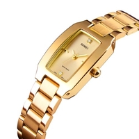 SKMEI femmes montre à Quartz bracelet en acier inoxydable diamant cadran femme bracelet élégant dames montres Bracelet temps précis 3ATM étanche