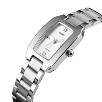 SKMEI femmes montre à Quartz bracelet en acier inoxydable diamant cadran femme bracelet élégant dames montres Bracelet temps précis 3ATM étanche