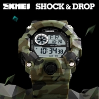 SKMEI Marque numérique LED 50M Water-Proof Sport Hommes Militaire Montres Homme Mode électronique Outdoor Wristwatch Casual Alarm Backlight Chronographe Date Masculino Relogio